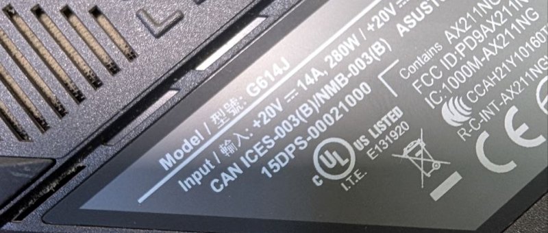 Чистка ноутбука ASUS ROG Strix G16 G614J